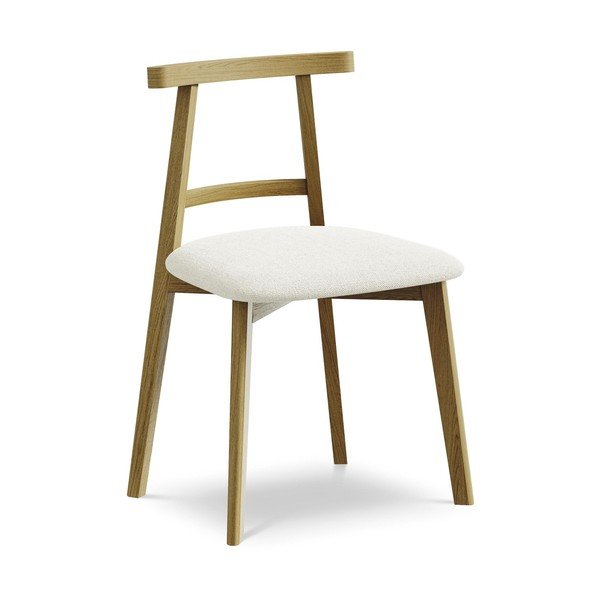 Krémszínű tömörfa étkezőszék Ohelo – Makamii