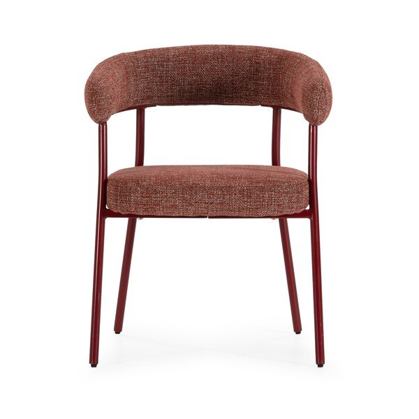 Terrakotta színű kárpitozott karfás étkezőfotel szett 2 db-os Yuri – MOME-image-4