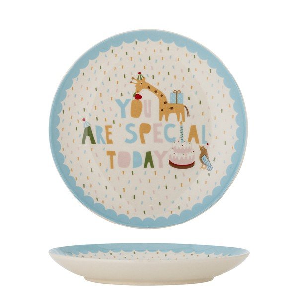 Világoskék-krémszínű kőedény gyerek tányér ø 16 cm Celebrate – Bloomingville Mini-image-4