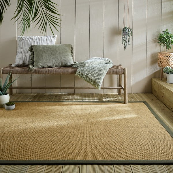 Zöld-világosbarna kültéri-beltéri szőnyeg 160x230 cm Sisal Look – Flair Rugs-image-1