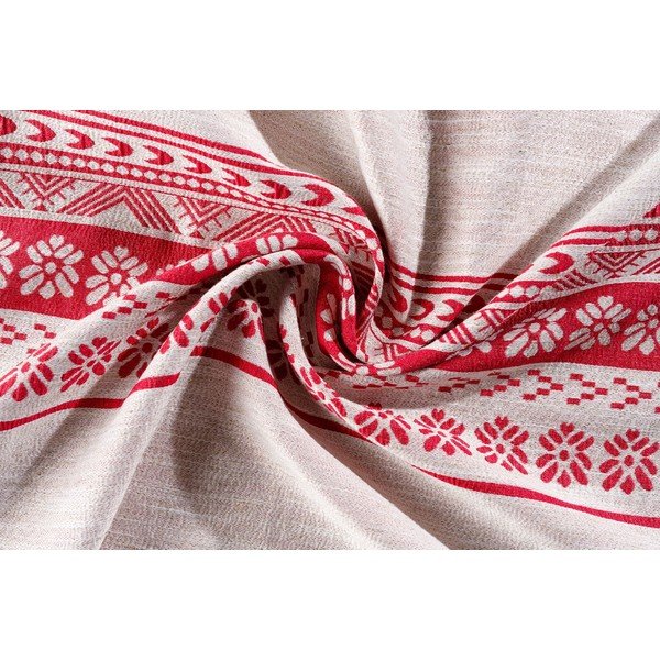 Piros-bézs függöny 140x255 cm Doina – Mendola Fabrics-image-1