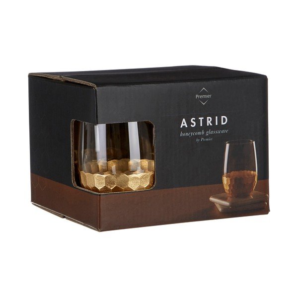 Astrid 4 db pohár aranyszínű részletekkel, 240 ml - Premier Housewares-image-4