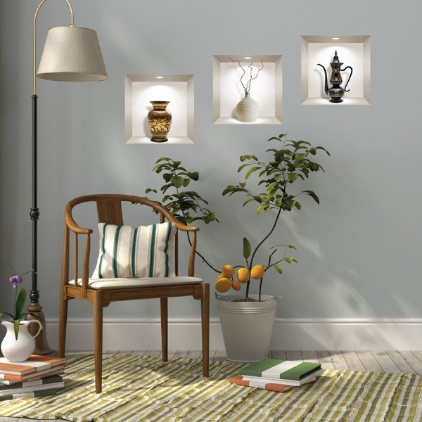 Decorative Objects 3 db-os 3D falmatrica szett - Ambiance-image-1