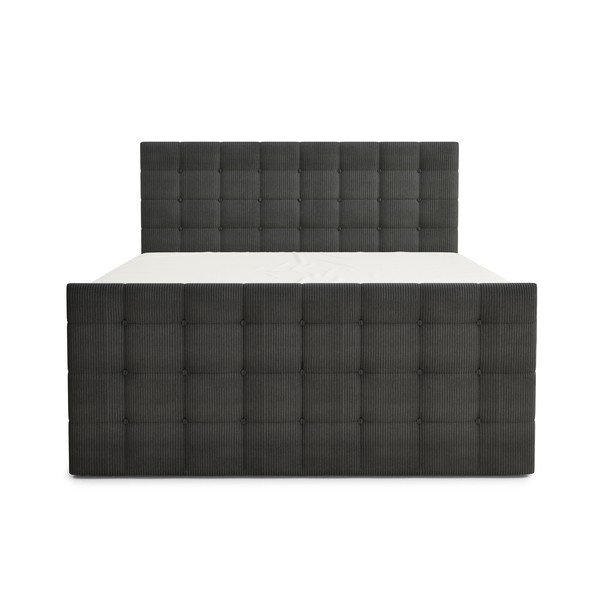 Antracitszürke ágyneműtartós boxspring ágy 200x200 cm Tasca – Maison de Rêve-image-2
