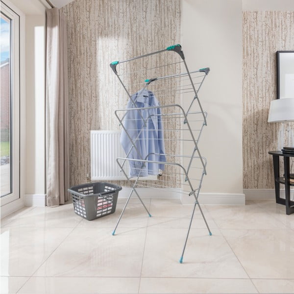 Ezüstszínű háromszintes ruhaszárító állvány - Addis-image-2