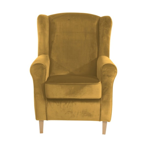 Lorris Velour Corn mustársárga füles fotel - Max Winzer-image-2
