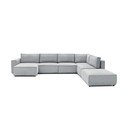 Világosszürke kordbársony sarokkanapé (jobb oldali-"U" alakú) Nihad modular – Bobochic Paris