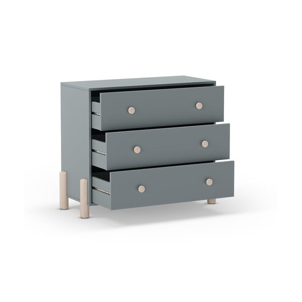 Szürkészöld borovi fenyő gyerek komód 90x80x40 cm Enola – Marckeric-image-3