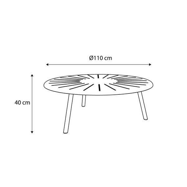 Alumínium kerek kerti dohányzóasztal ø 110 cm Fleole – Ezeis-image-3