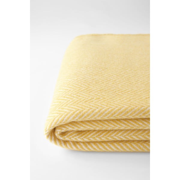 Skyline mézsárga pamutkeverék pléd, 140 x 180 cm - Euromant-image-3