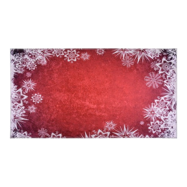 Snowflakes piros-fehér szőnyeg, 80 x 150 cm - Vitaus