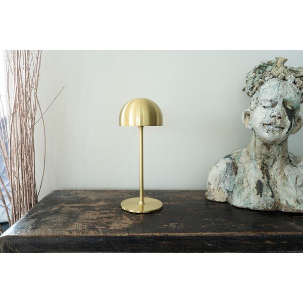 Sárgaréz színű LED asztali lámpa távirányítóval, fém búrával (magasság 30 cm) Tim – Sirius-image-2