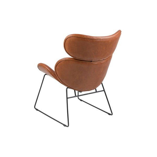 Cazar barna műbőr fotel fekete lábakkal - Actona-image-2