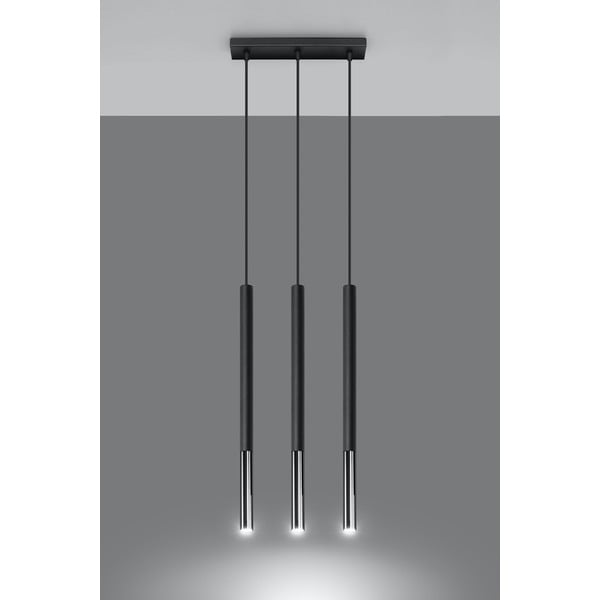 Asarot 3L fekete-ezüstszínű függőlámpa - Sollux-image-3