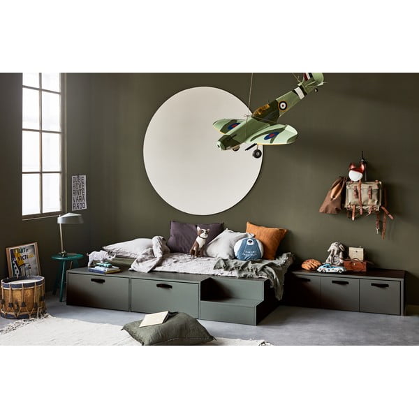 Zöldes szürke borovi fenyő gyerek szekrény 120x36 cm Stage – vtwonen-image-1