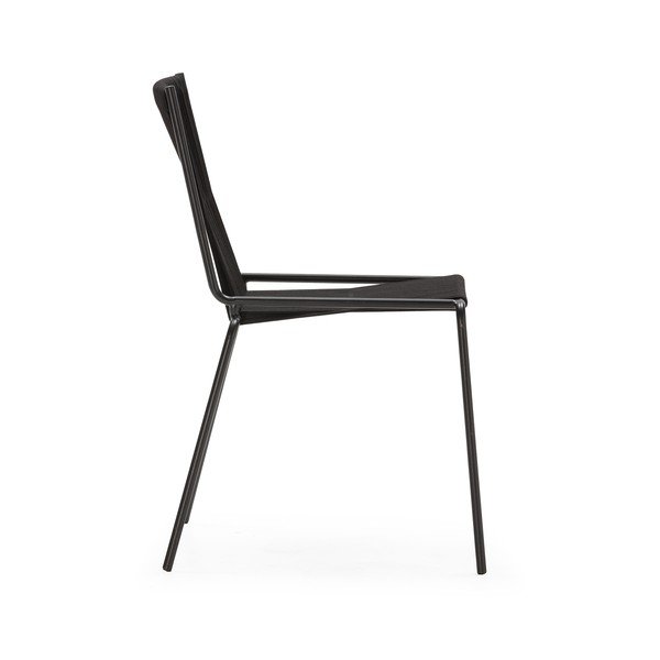 Fekete fém rakásolható étkezőszék szett 2 db-os Emily – Marckeric-image-4