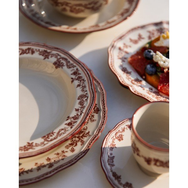 Borvörös-elefántcsont színű szervírozó porcelán tányér Cyril – S|P Collection-image-2