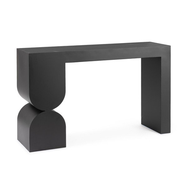 Fekete konzolasztal üveg asztallappal 32x120 cm Archie – Bizzotto