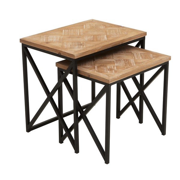 Jegenyefenyő tárolóasztal szett 2 db-os 38x51 cm Kickford – Premier Housewares