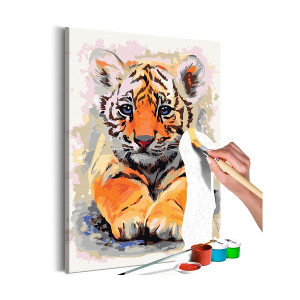 Baby Tiger DIY készlet, saját vászonkép festése, 60 x 40 cm - Artgeist
