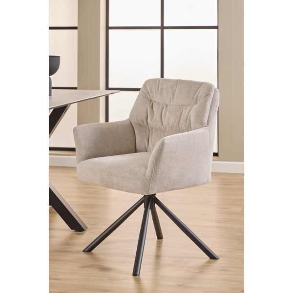 Bézs kárpitozott karfás étkezőfotel Alonso – Actona-image-4