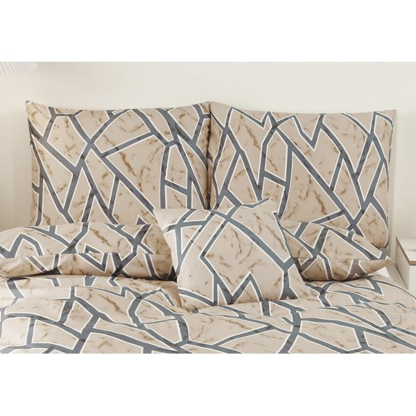 Világosbarna egyszemélyes hatrészes mikroszatén ágyneműhuzat 140x200 cm Marco – My House-image-3