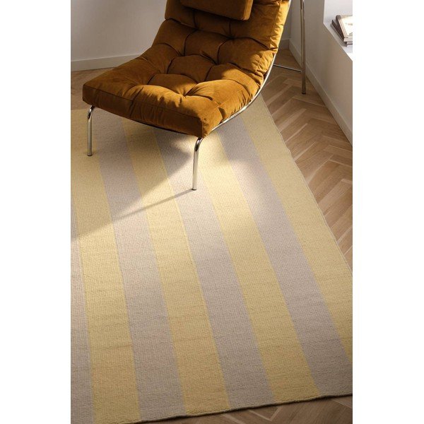 Sárga-bézs kézi szövésű gyapjúkeverék szőnyeg 160x230 cm Sissel – Jotex-image-1