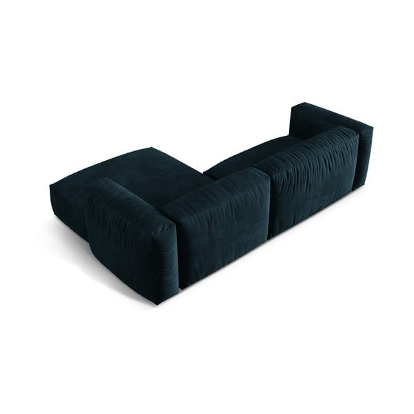 Sötétkék bársony moduláris sarokkanapé (jobb oldali-heverő résszel) Martina – Micadoni -image-3