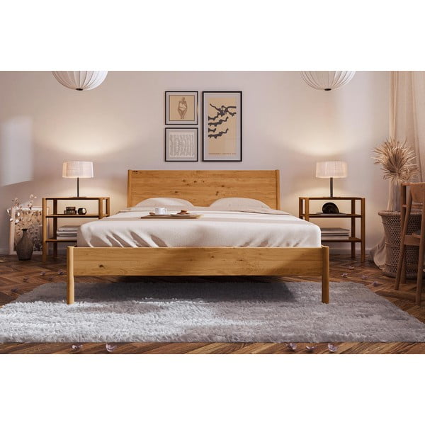 Natúr színű tölgyfa egyszemélyes ágy 90x200 cm Pola – The Beds-image-3