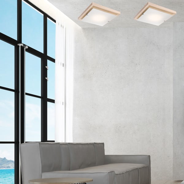 Barna-natúr színű mennyezeti lámpa 30x30 cm Pedro – LAMKUR-image-2