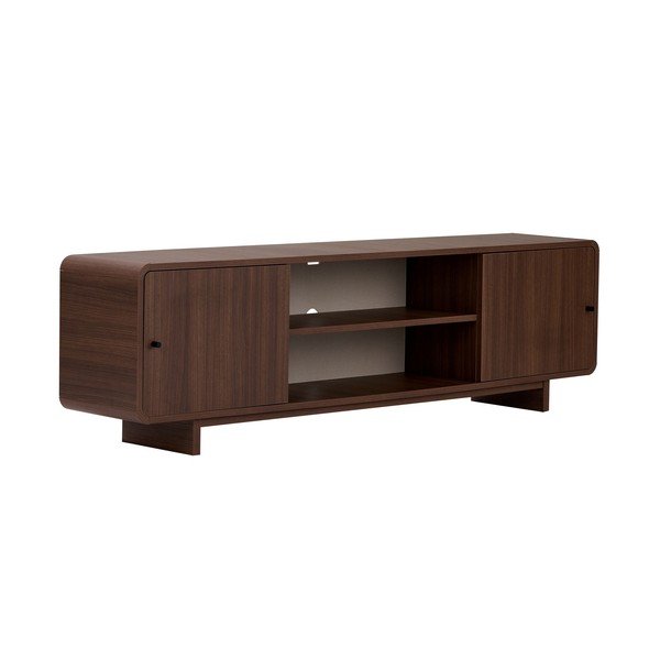 Sötét natúr színű TV-állvány diófa dekorral 180x52x34 cm Mirel – Nordure