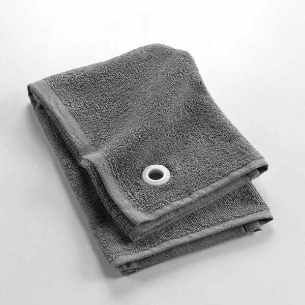 Antracitszürke frottír pamut törölköző 50x50 cm Cuistot – douceur d'intérieur