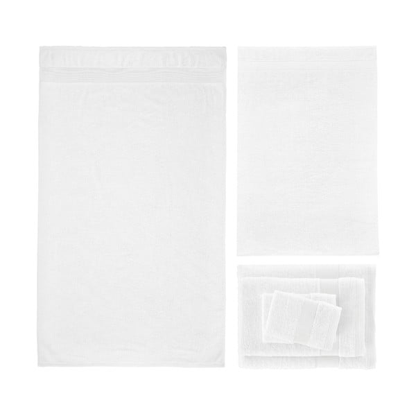 Fehér frottír pamut törölköző és fürdőlepedő készlet 6 db-os Anti-Bacterial – Catherine Lansfield-image-2