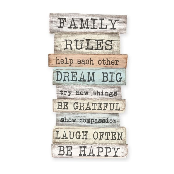 Falitábla 30x50 cm Family Rules – Really Nice Things