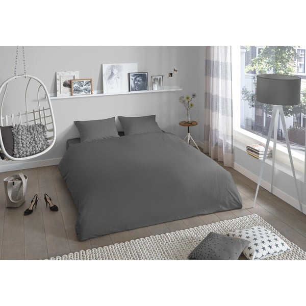Universal szürke kétszemélyes pamut ágyneműhuzat, 200 x 220 cm - Good Morning-image-1
