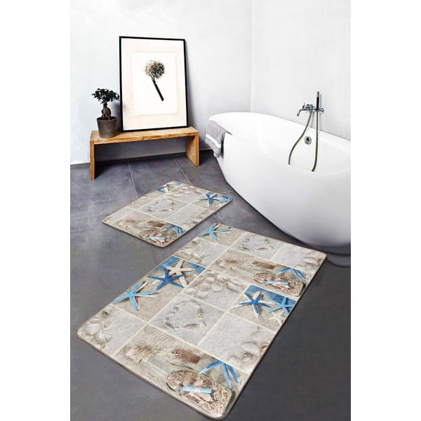 Bézs fürdőszobai kilépő szett 2 db-os 60x100 cm – Mila Home-image-3