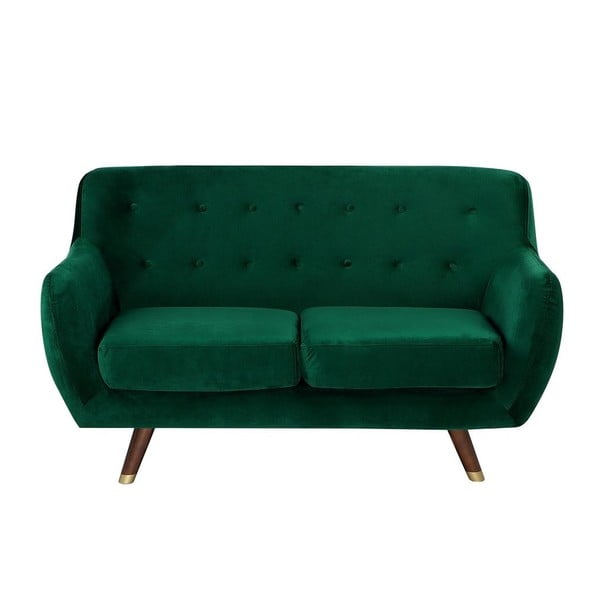 Willy smaragdzöld kétszemélyes kanapé bársony kárpittal - Monobeli