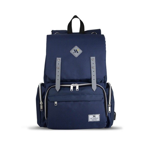 MOTHER STAR Baby Care Backpack sötétkék hátizsák anyukáknak USB csatlakozóval - My Valice-image-3