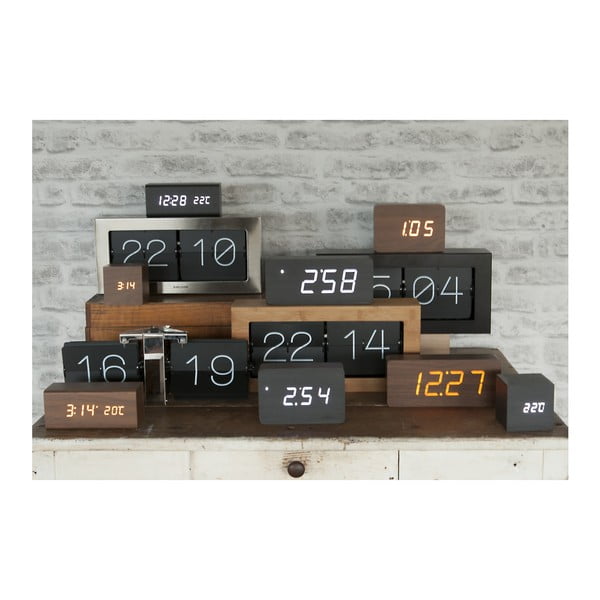 Block ébresztőóra fa dekorral, 16 x 7,2 cm - Karlsson-image-2