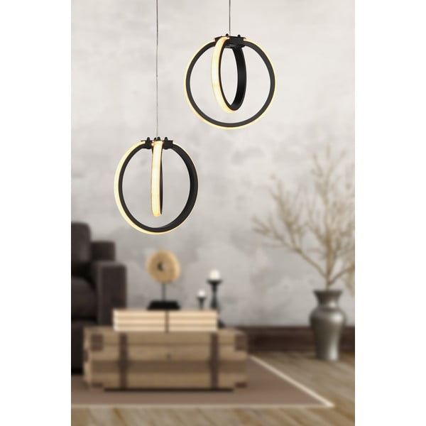 Fekete fém LED függőlámpa ø 20 cm Sezen – Squid Lighting-image-1