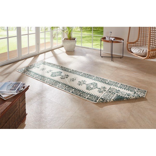 Duque zöld-krémszínű kültéri szőnyeg, 80 x 350 cm - NORTHRUGS-image-2