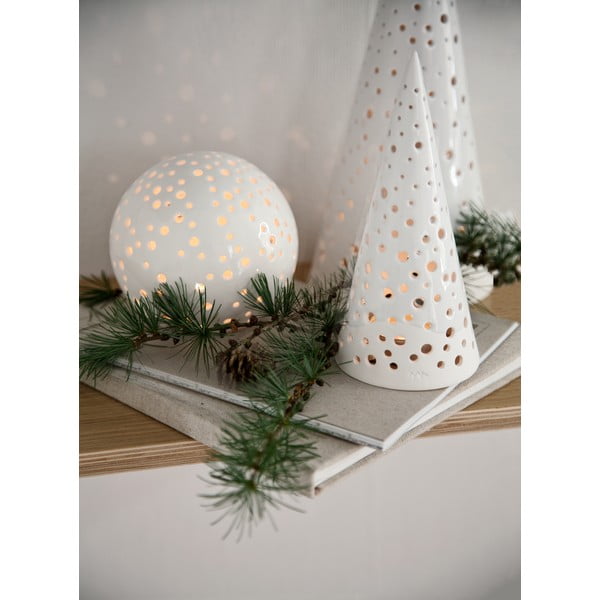 Nobili fehér csontporcelán karácsonyi gyertyatartó, magasság 19 cm - Kähler Design-image-1