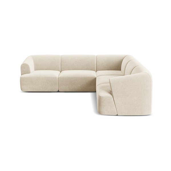 Bézs bársony sarokkanapé Campi – Cosmopolitan Design-image-3