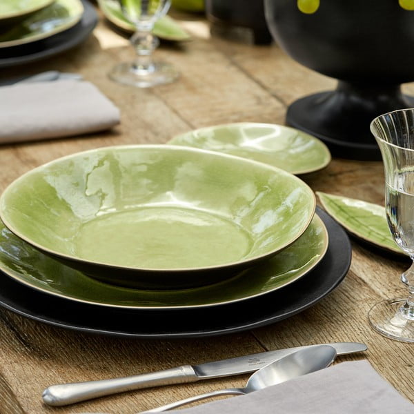 Riviera világoszöld agyagkerámia mélytányér, ⌀ 25 cm - Costa Nova-image-2
