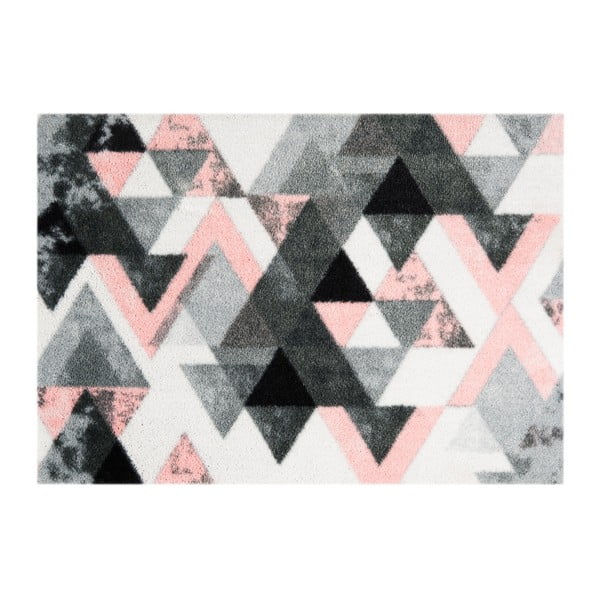 StateMat Triangle szürke-rózsaszín lábtörlő, 50 x 70 cm - Mint Rugs