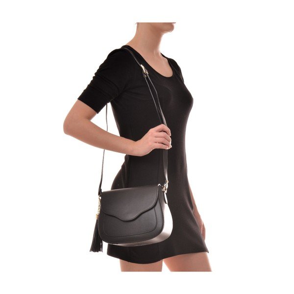 Sicilia fekete bőr válltáska - Mangotti Bags-image-1