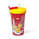 Iconic piros pohár sárga fedéllel és szívószállal, 500 ml - LEGO®