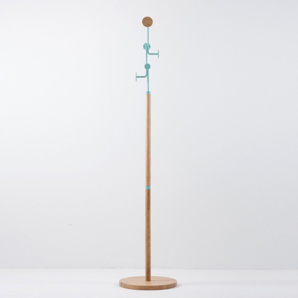 Hook tömör tölgyfa állófogas kék elemekkel - Gazzda-image-2