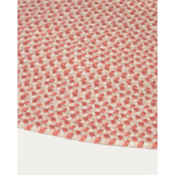 Rózsaszín kerek kültéri-beltéri szőnyeg újrahasznosított szálakból ø 150 cm Rodhe – Kave Home-image-3