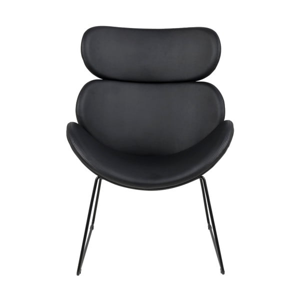 Cazar fekete műbőr fotel - Actona-image-1